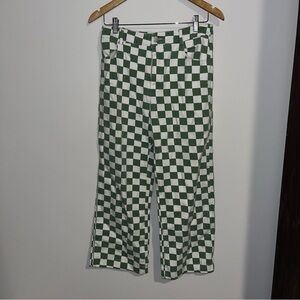 Shein Green and White Checkered Pants